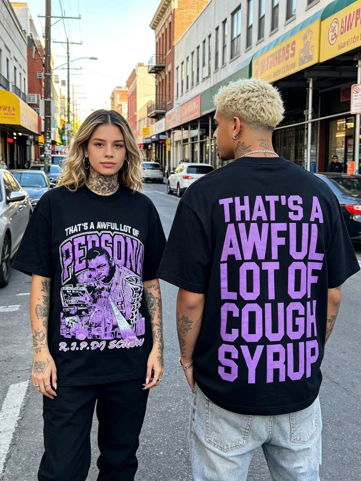 THAT'S A AWFUL LOT OF COUGH SYRUP Black Graphic Short-Sleeve T-Shirt