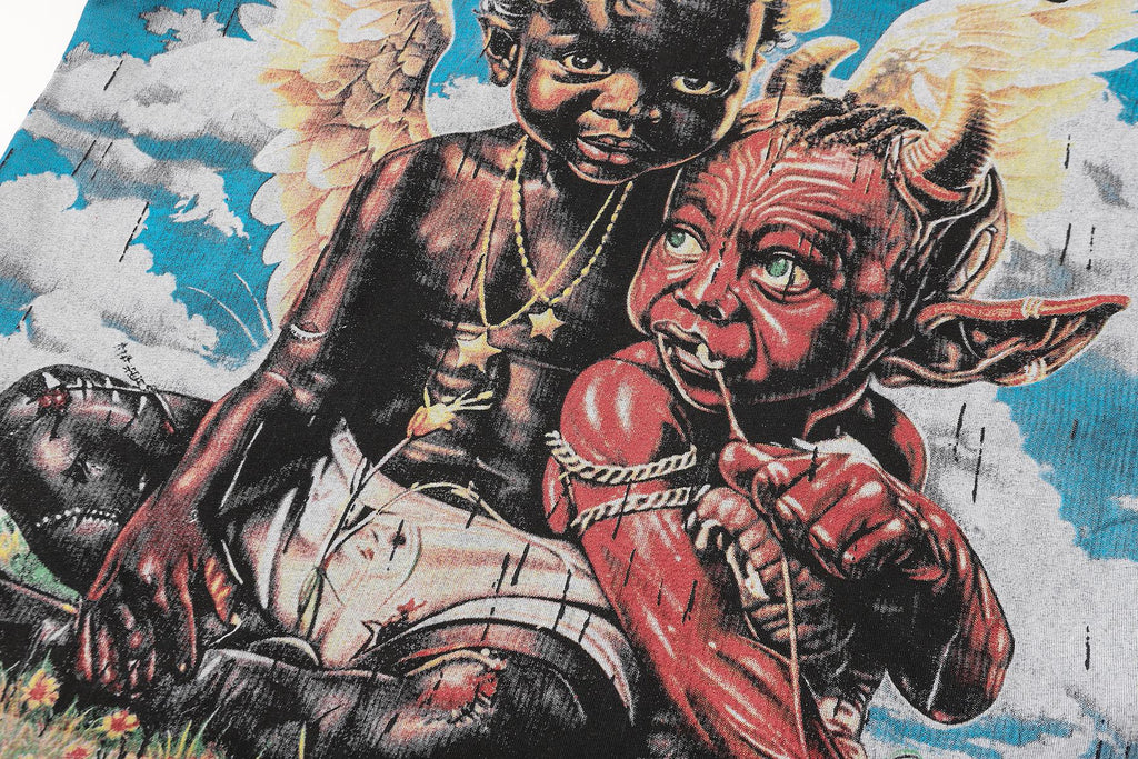 SAINT Washed Black Global Graphic T-Shirt