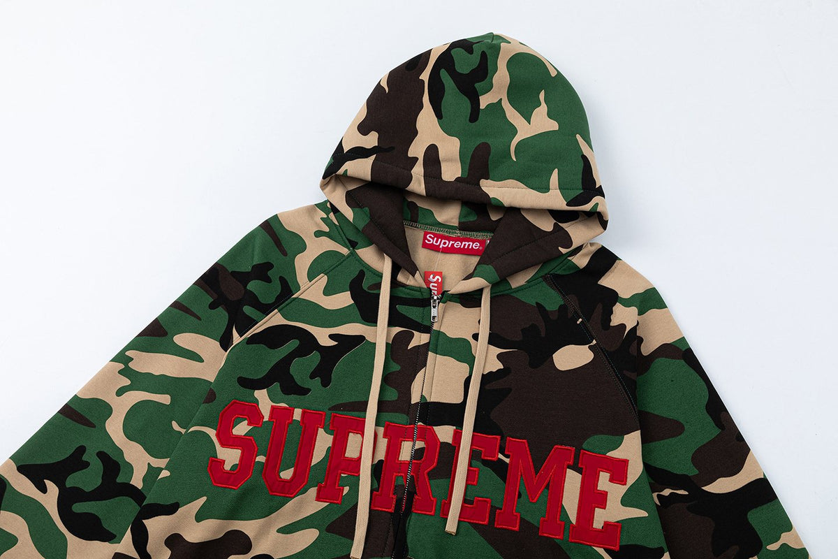 Supreme Green Camo Zip Hoodie