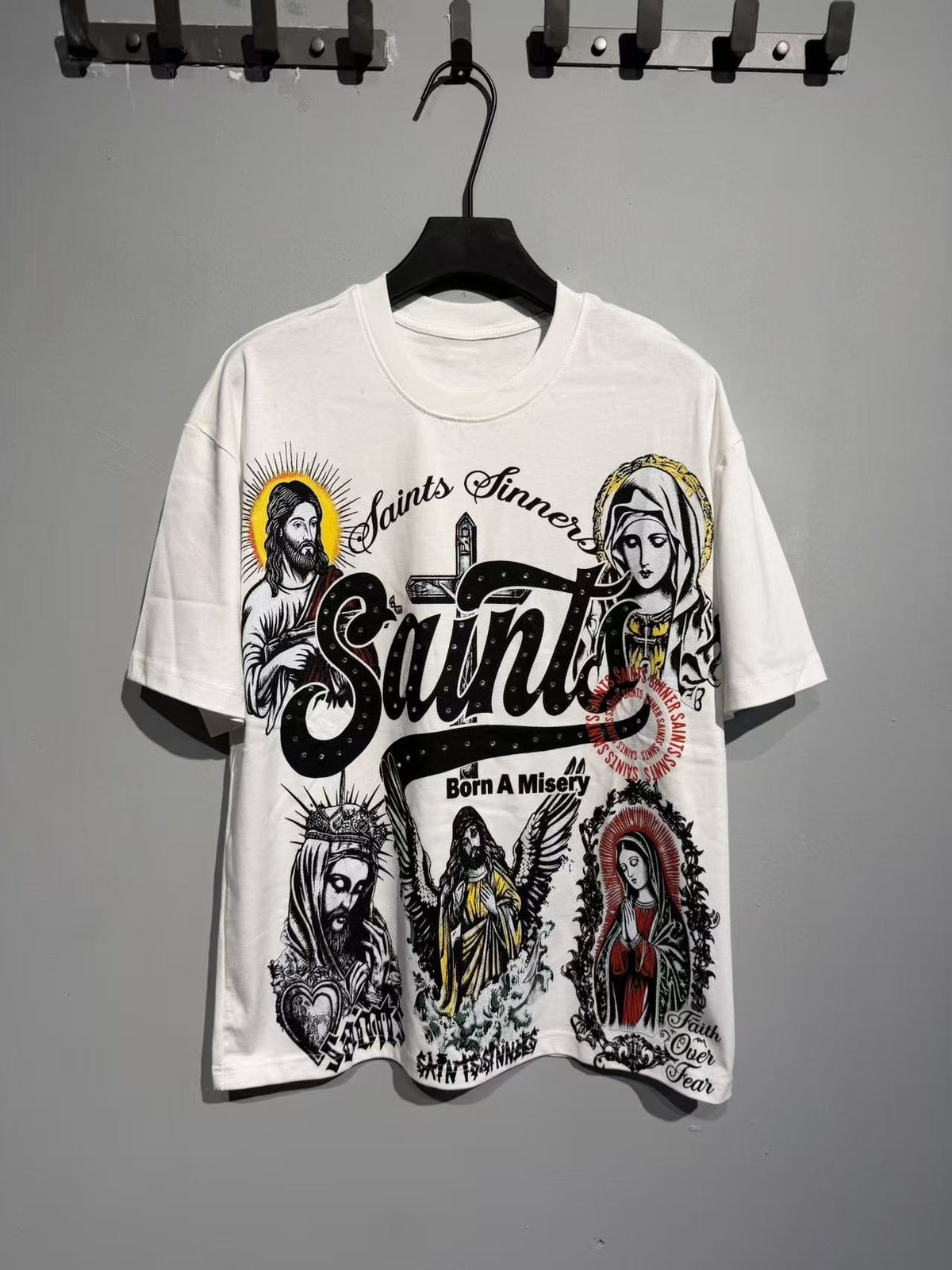 SAINT Religious Collage Graphic T-Shirt