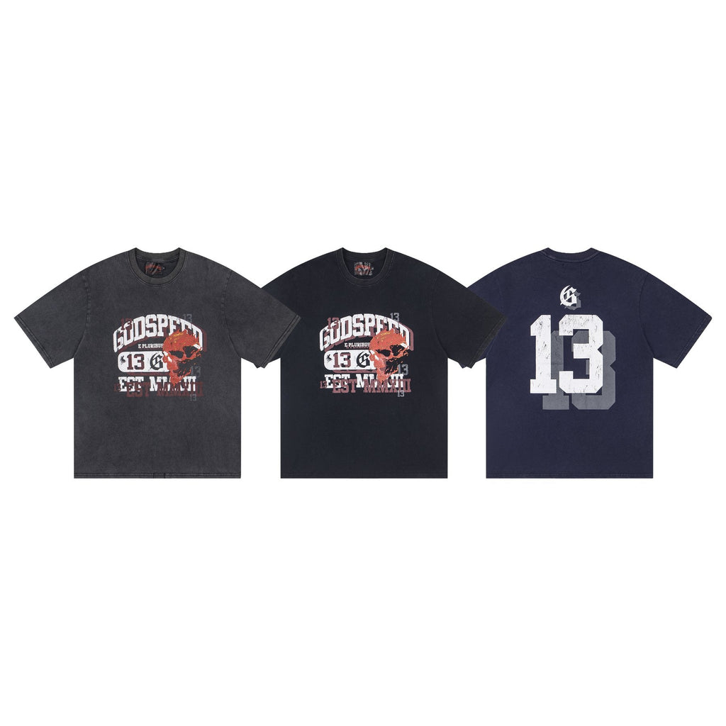 Godspeed Skull & 13 Graphic Short-Sleeve T-Shirt