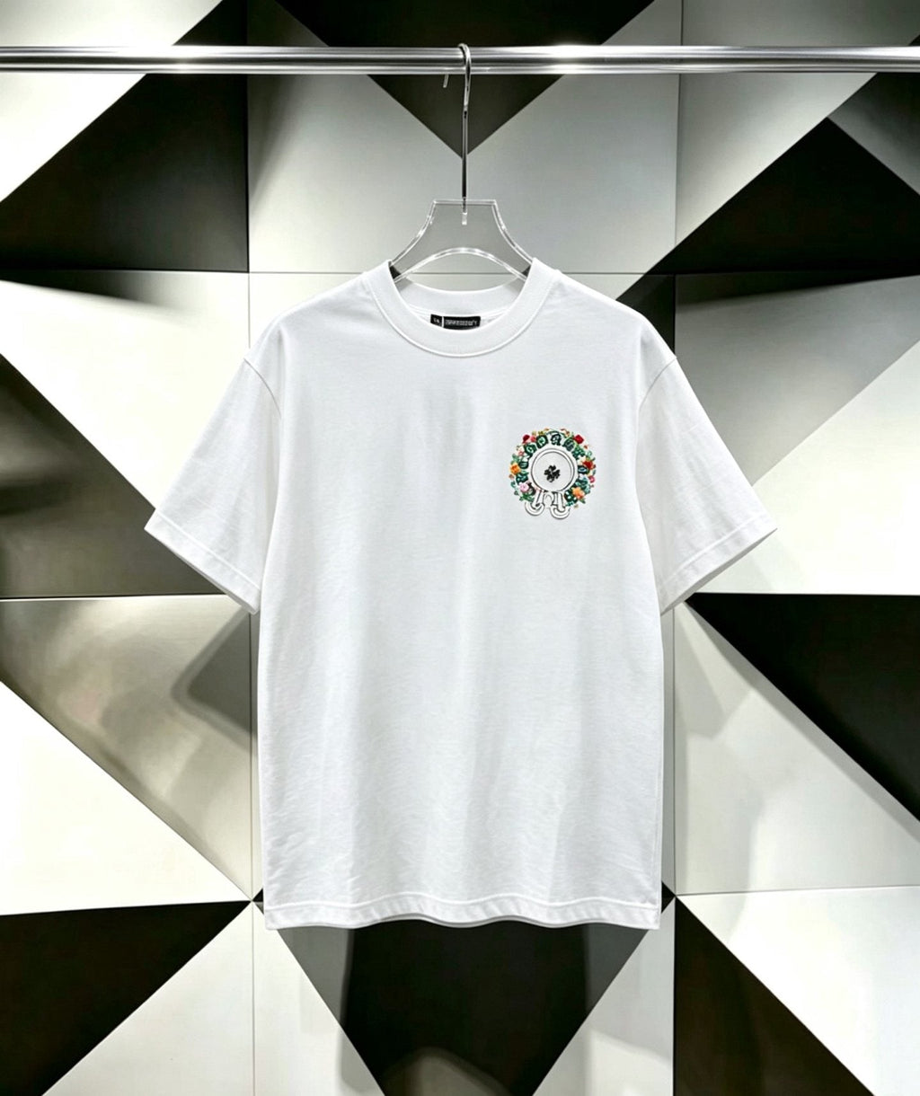 Chrome Hearts Floral Horseshoe Cross Graphic T-Shirt