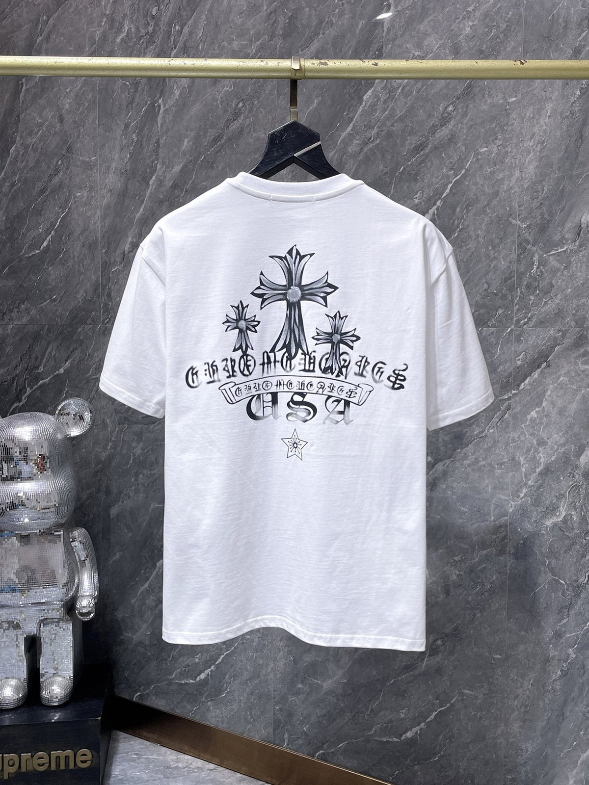 Chrome Hearts Floral Cross USA Graphic T-Shirt