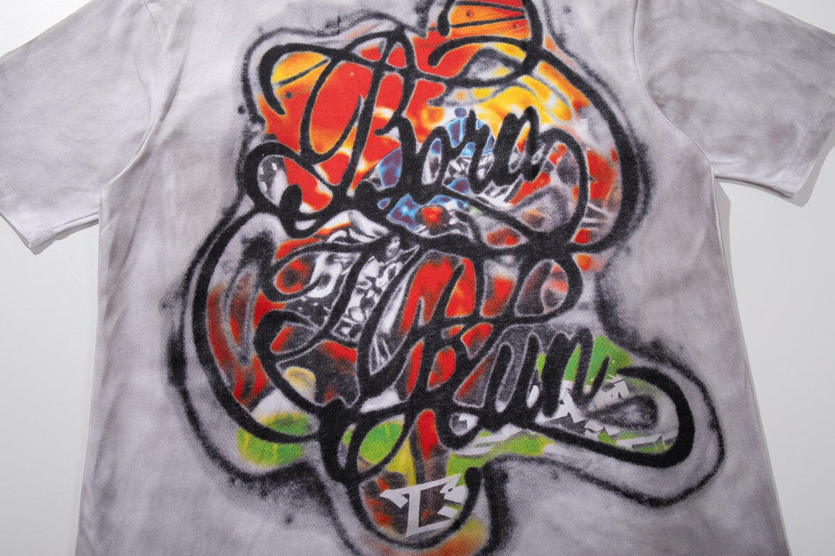 MAJESTIK Horse Racing Graffiti Graphic T-Shirt