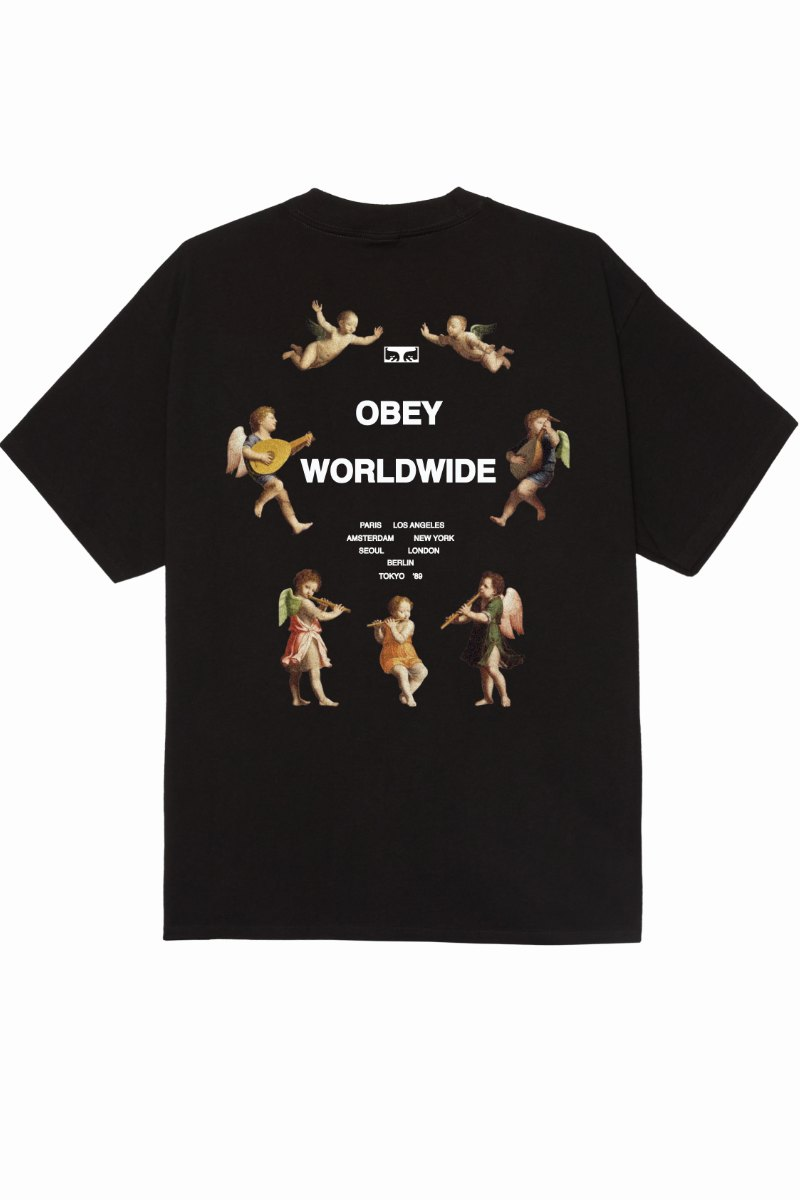 OBEY ANGELS ABOVE T-SHIRT Black