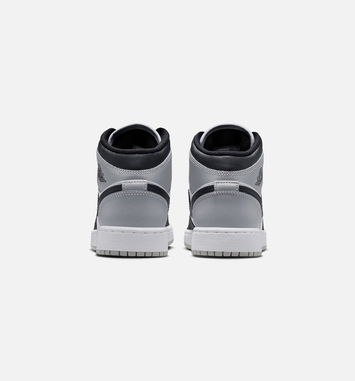 Air Jordan 1 Mid Grade School Sneakers – White / Light Smoke Grey / Black