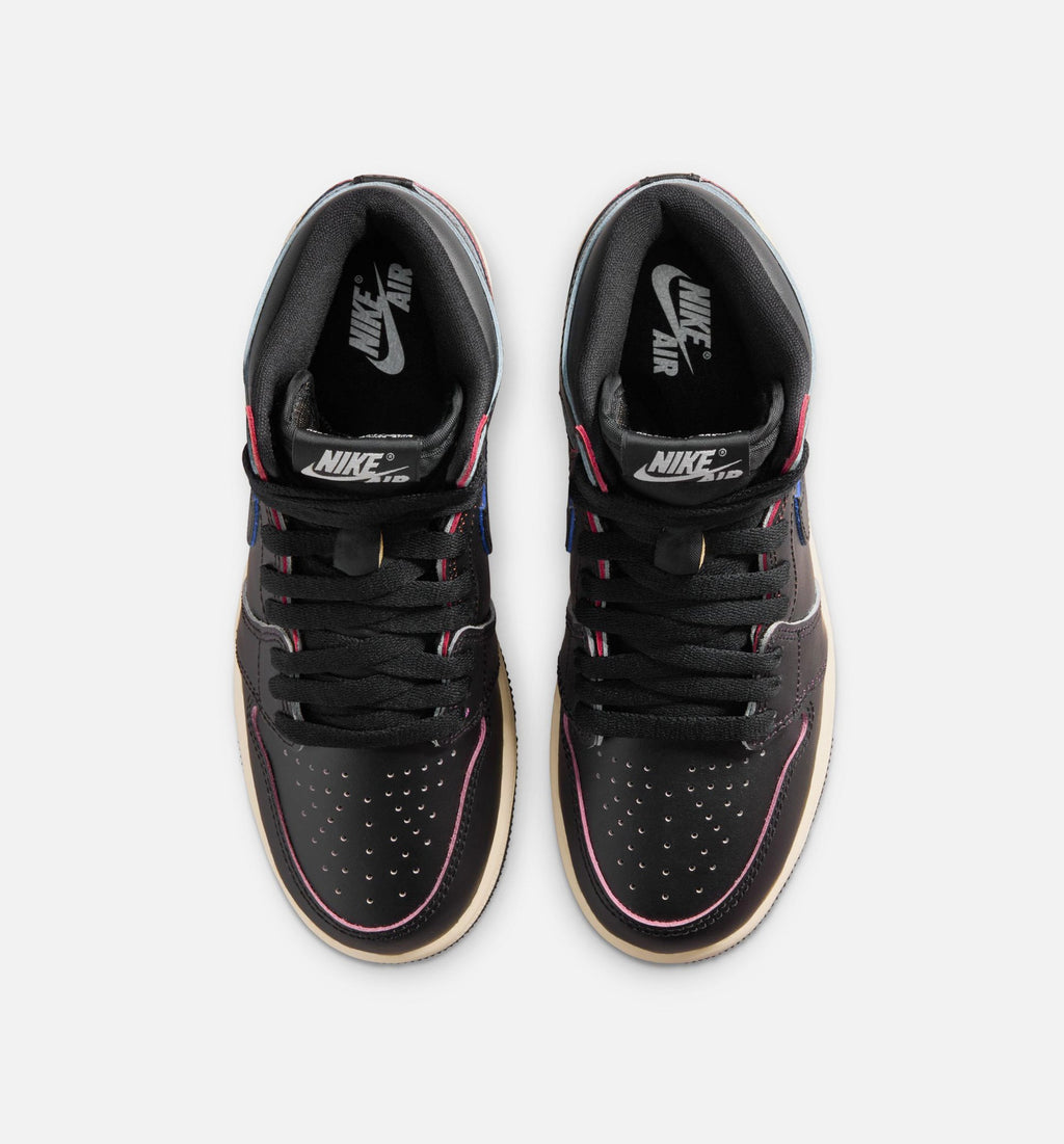 Air Jordan 1 Retro High OG Grade School Sneakers – Black and Muslin