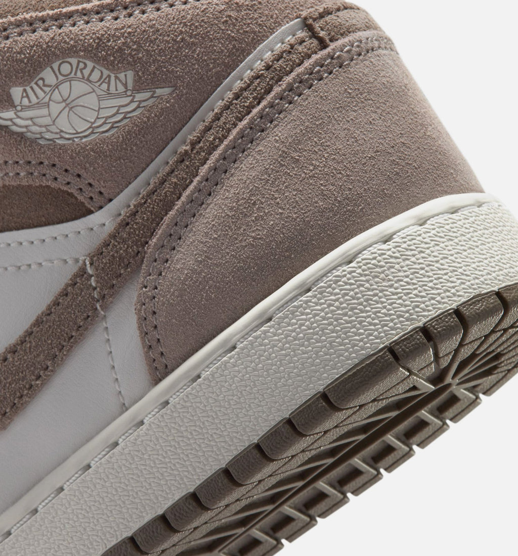 Air Jordan 1 Mid Grade School Sneakers – Enigma Stone / Olive Grey / Summit White
