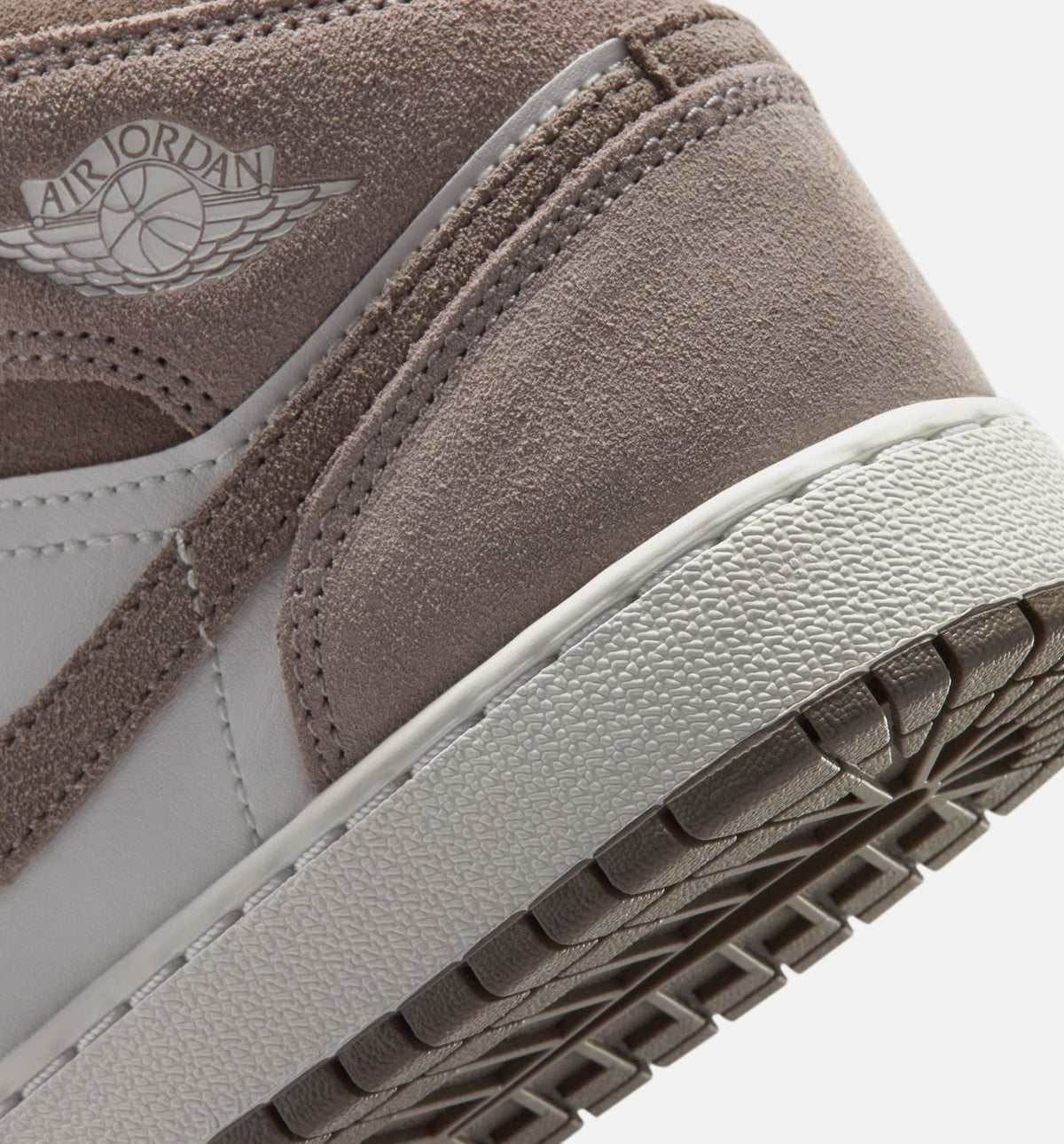 Air Jordan 1 Mid Grade School Sneakers – Enigma Stone / Olive Grey / Summit White