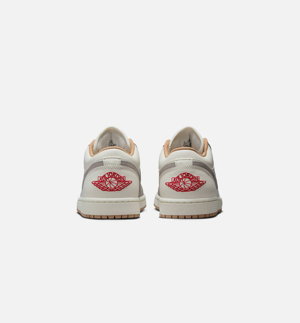 Air Jordan 1 Low Men's Lifestyle Shoe - Sail / Fire Red / College Grey / Hemp