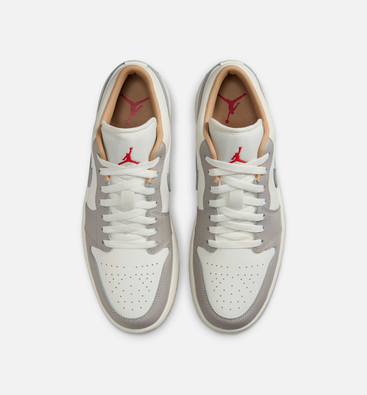 Air Jordan 1 Low Men's Lifestyle Shoe - Sail / Fire Red / College Grey / Hemp