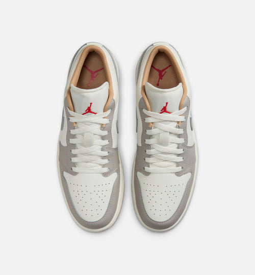 Air Jordan 1 Low Men's Lifestyle Shoe - Sail / Fire Red / College Grey / Hemp