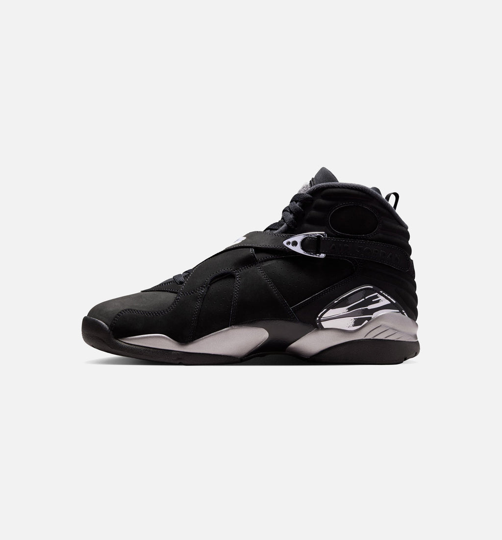 Air Jordan 8 Retro Chrome Black and Light Graphite Men's Sneakers