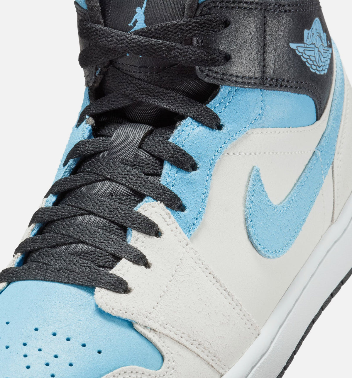 Air Jordan 1 Mid SE Men's Sneakers – Summit White / Blue Chill / Black