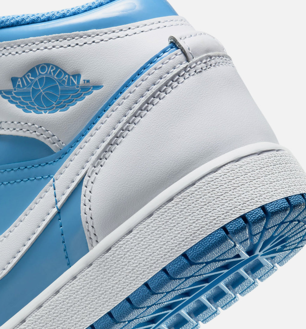 Air Jordan 1 Mid Legend Blue Grade School Sneakers – White / Legend Blue