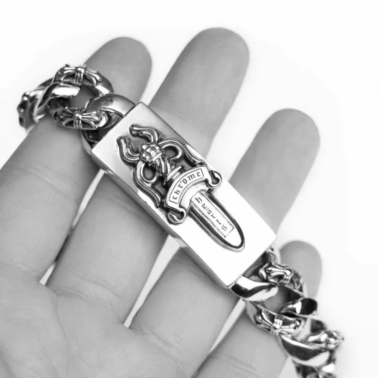 Chrome Hearts DAGGER ID FANCY LINK CLIP BRACELET -6