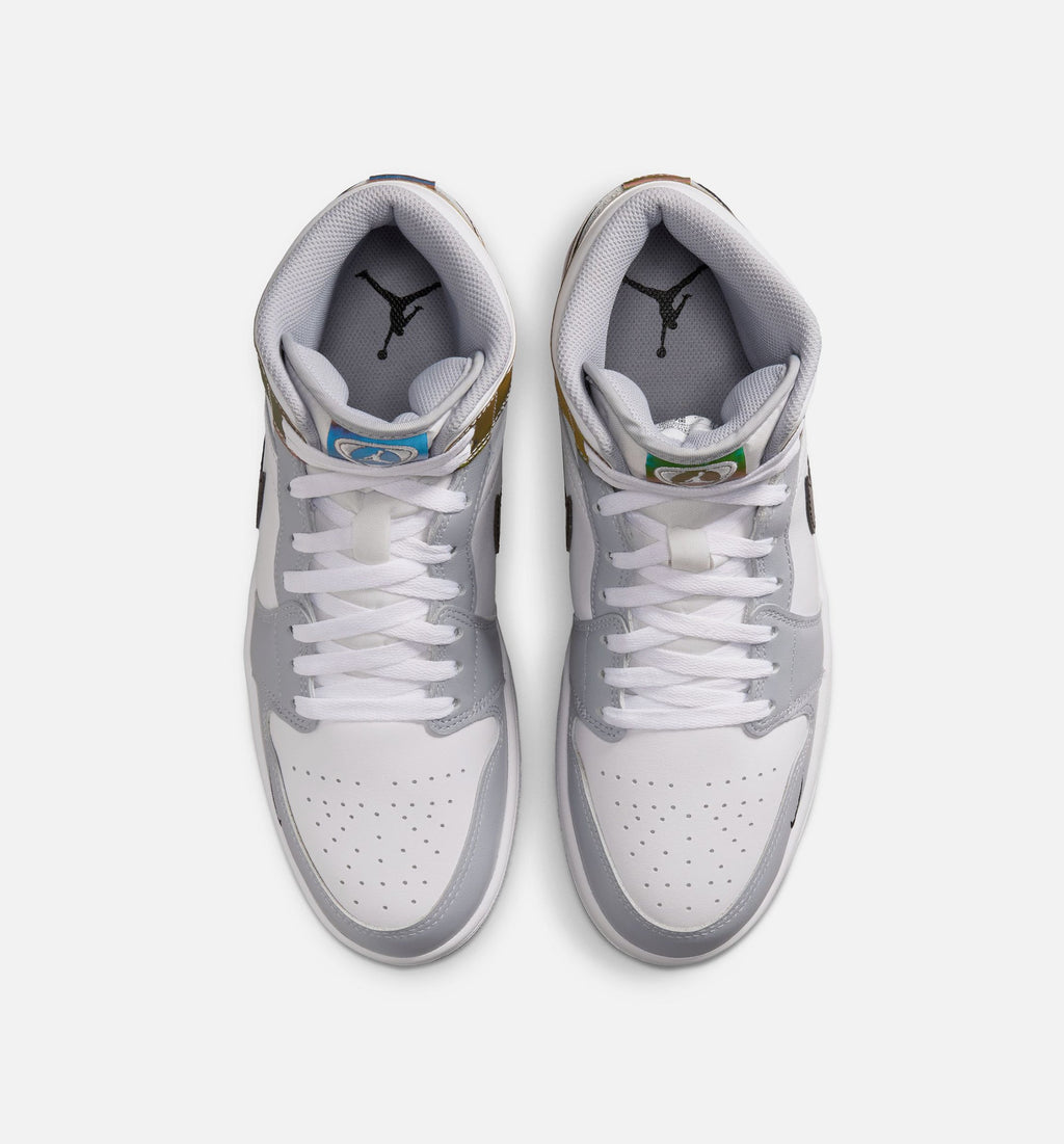 Air Jordan 1 Mid SE Men's Sneakers – Black / White / Wolf Grey