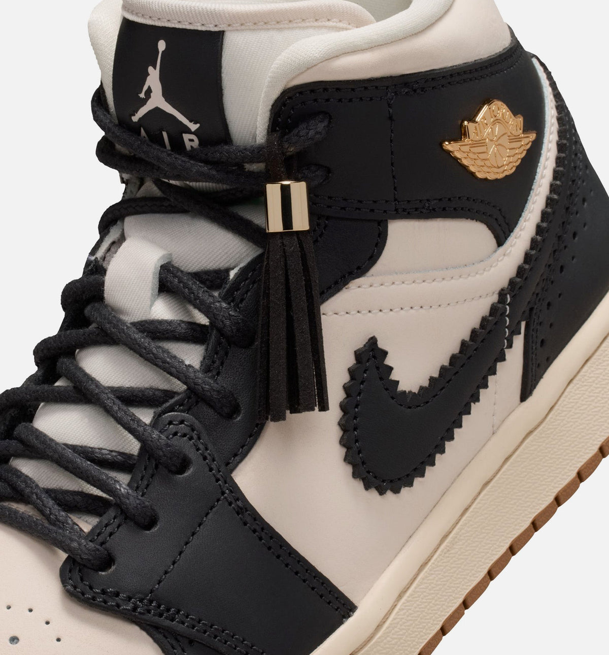 Air Jordan 1 Mid SE Women's Sneakers – Off-Noir / Chalk / Pearl White