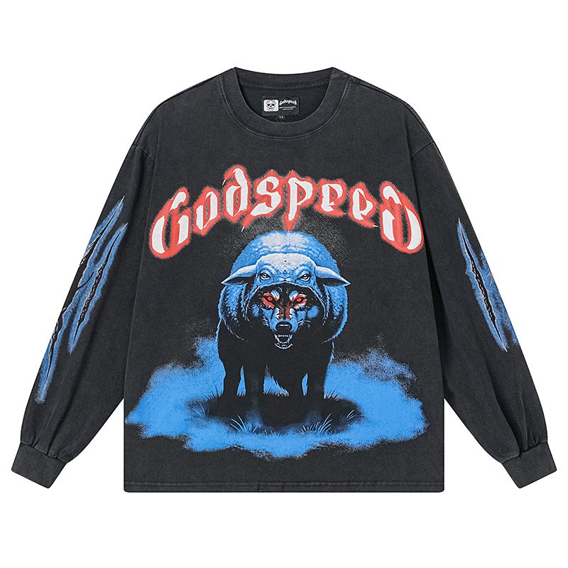 Godspeed Bear Graphic Long-Sleeve T-Shirt