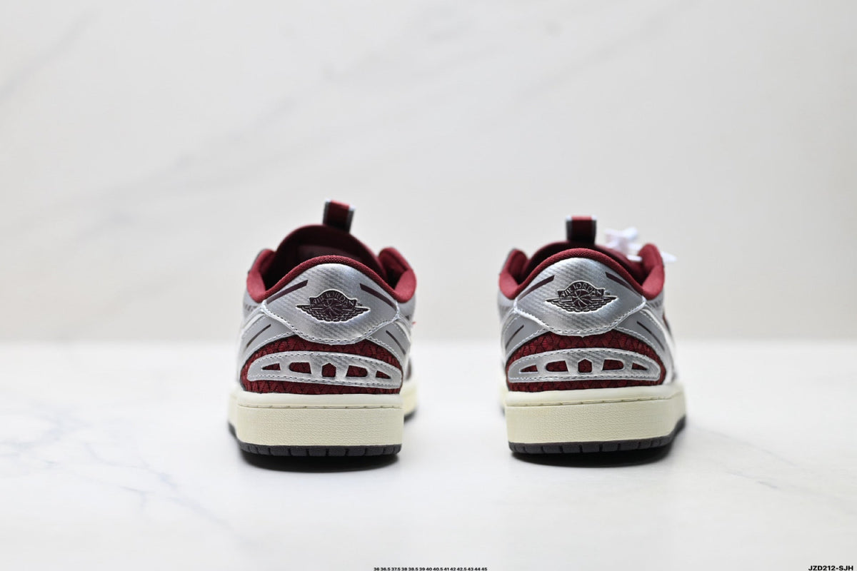 Nike Low-Top Sneakers Burgundy Silver Unisex Collaboration Edition Style 12