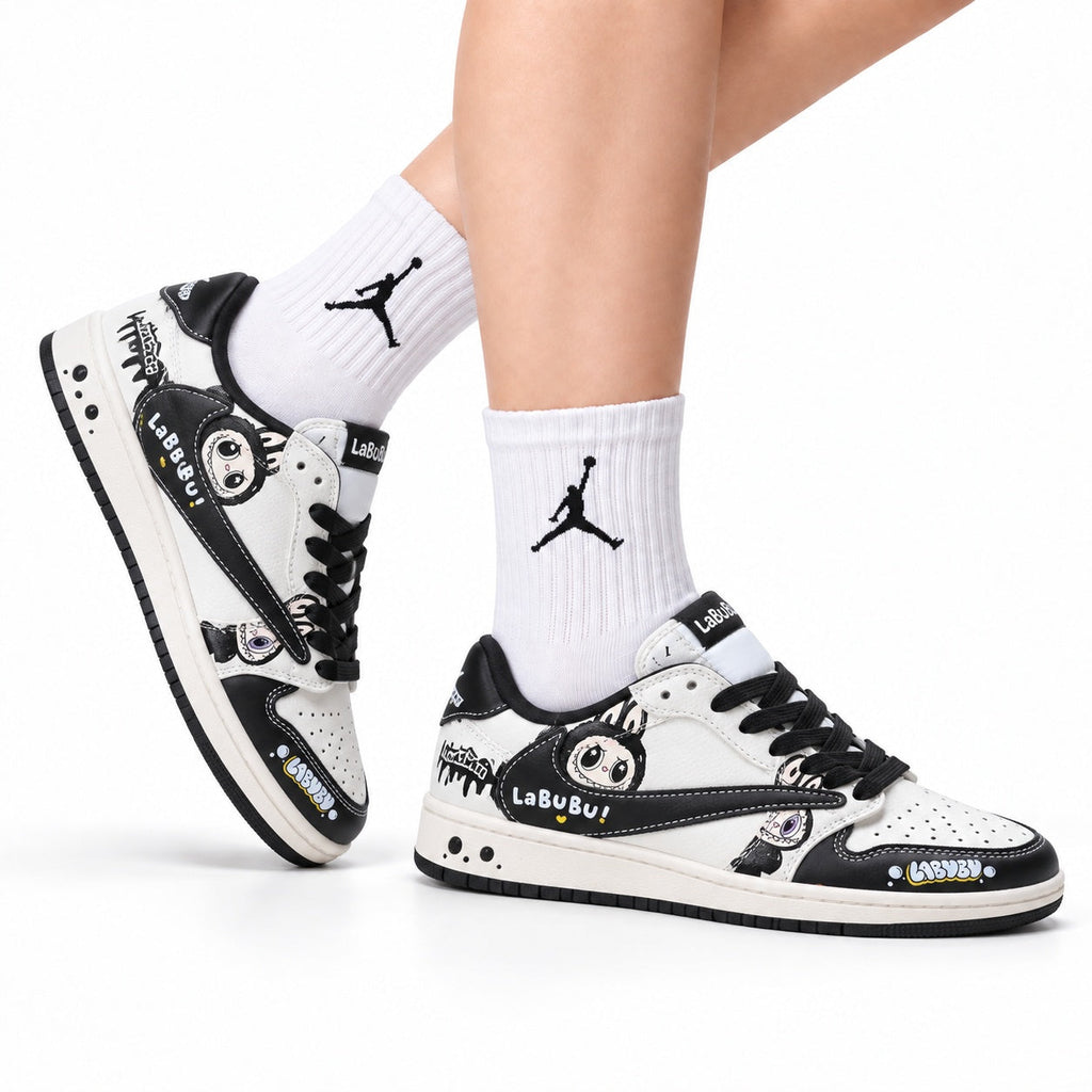 Nike Low-Top Sneakers White Black Cartoon Unisex Collaboration Edition Style 34