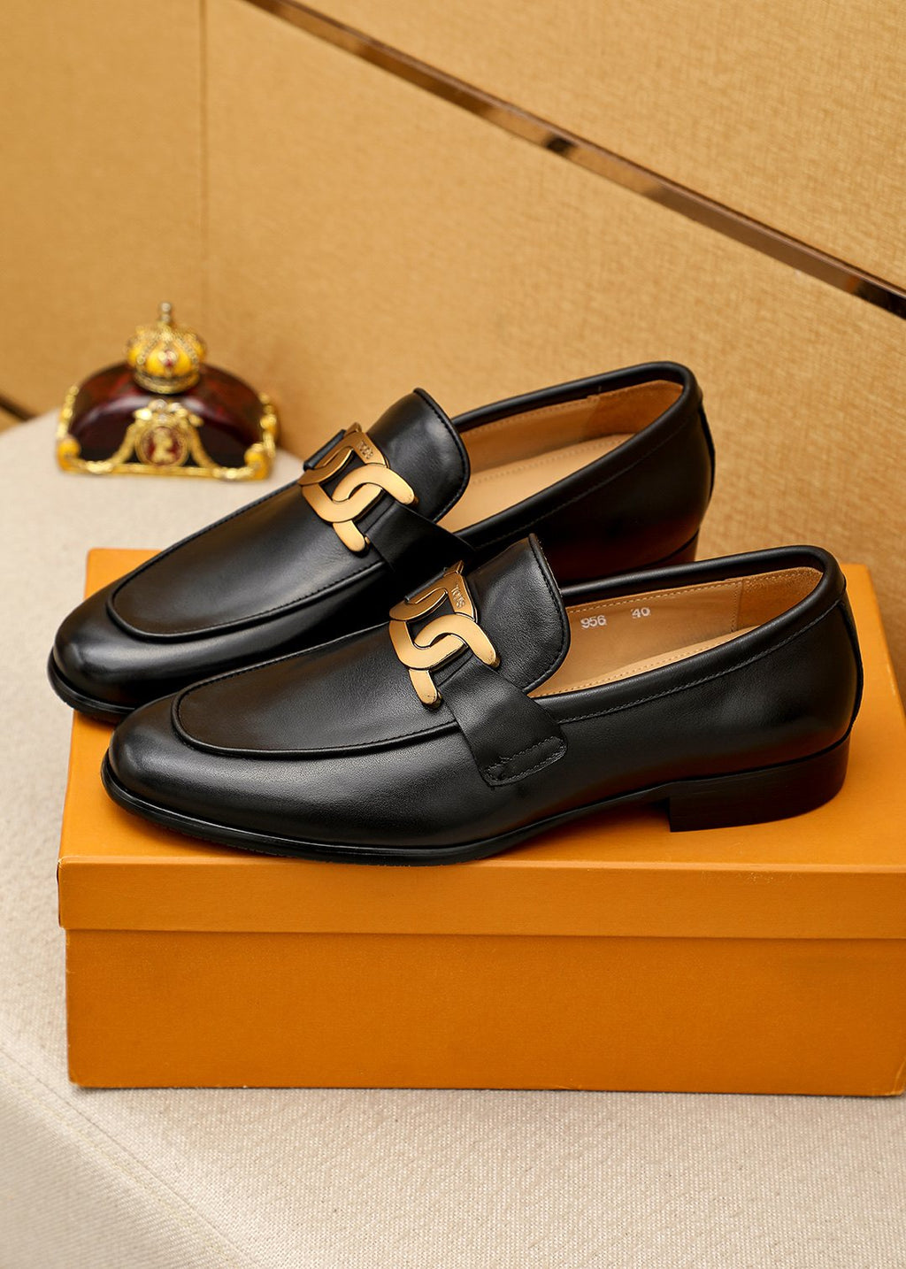 Tod's Black Gold-Hardware Loafers