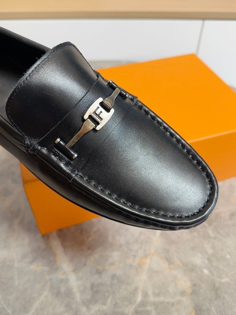 Fendi Men's Black Metal-Bar Loafers
