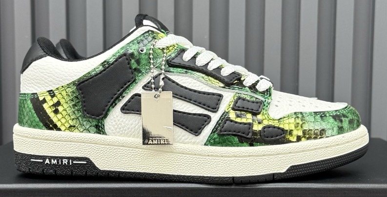 Amiri Green Patterned Low-Top Sneakers