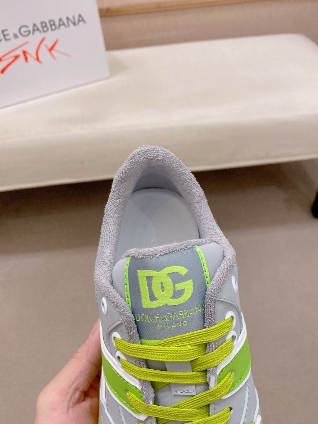 Dolce & Gabbana Neon Accent Low-Top Sneakers