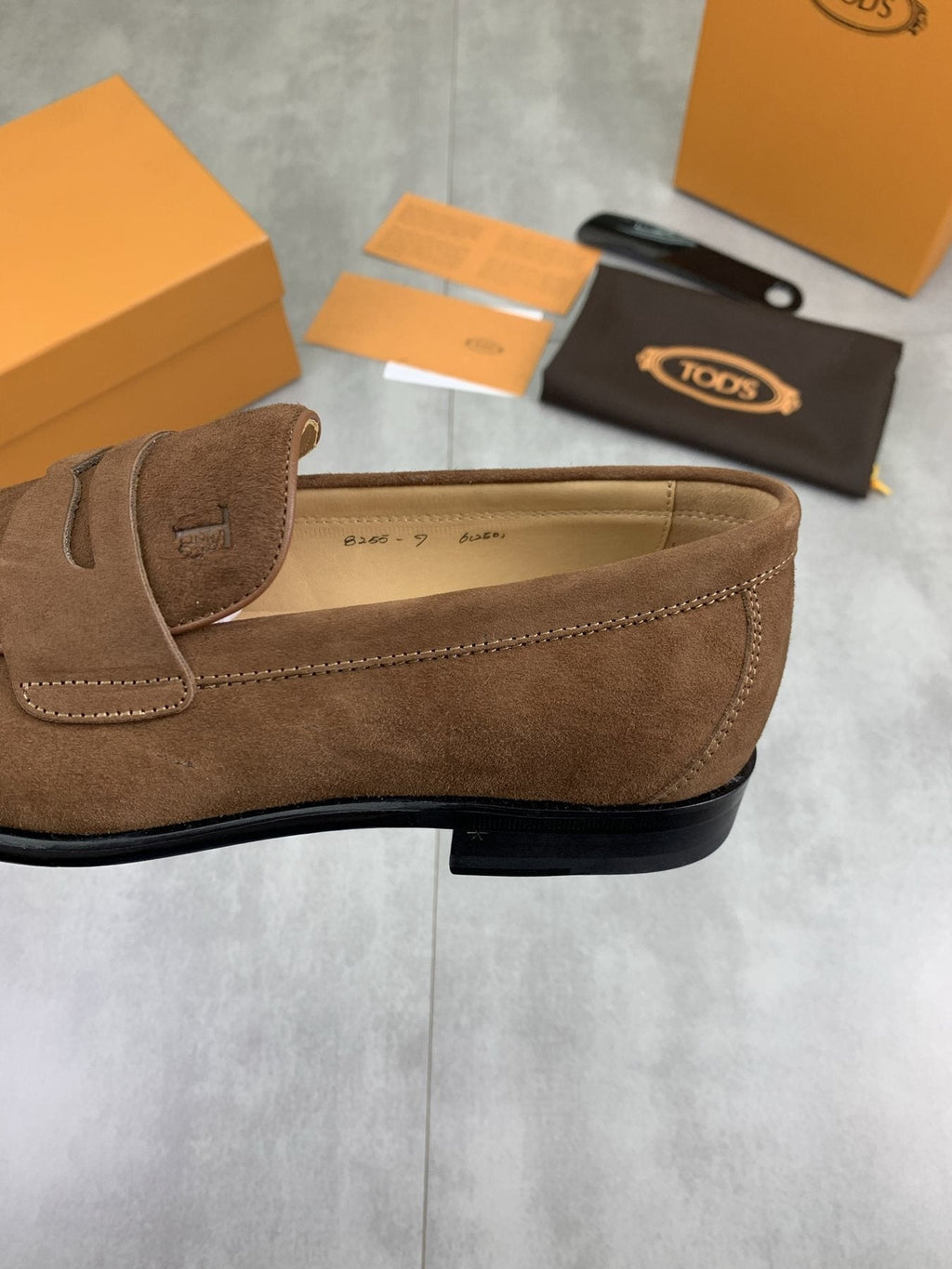 TOD'S Brown Suede-Look Penny Loafers