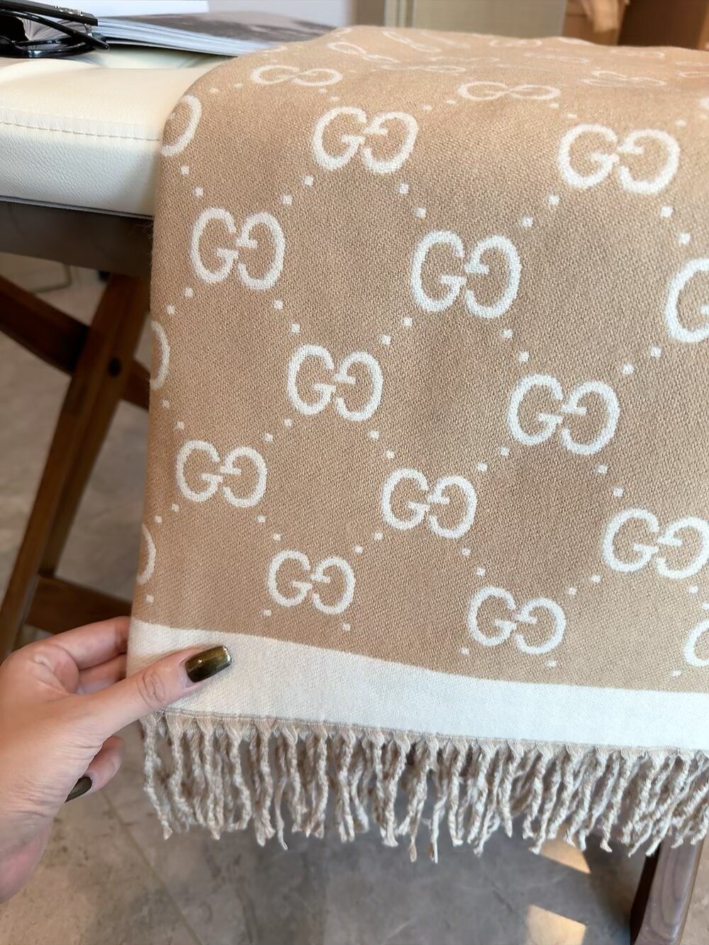 Gucci GG Fringe Scarf