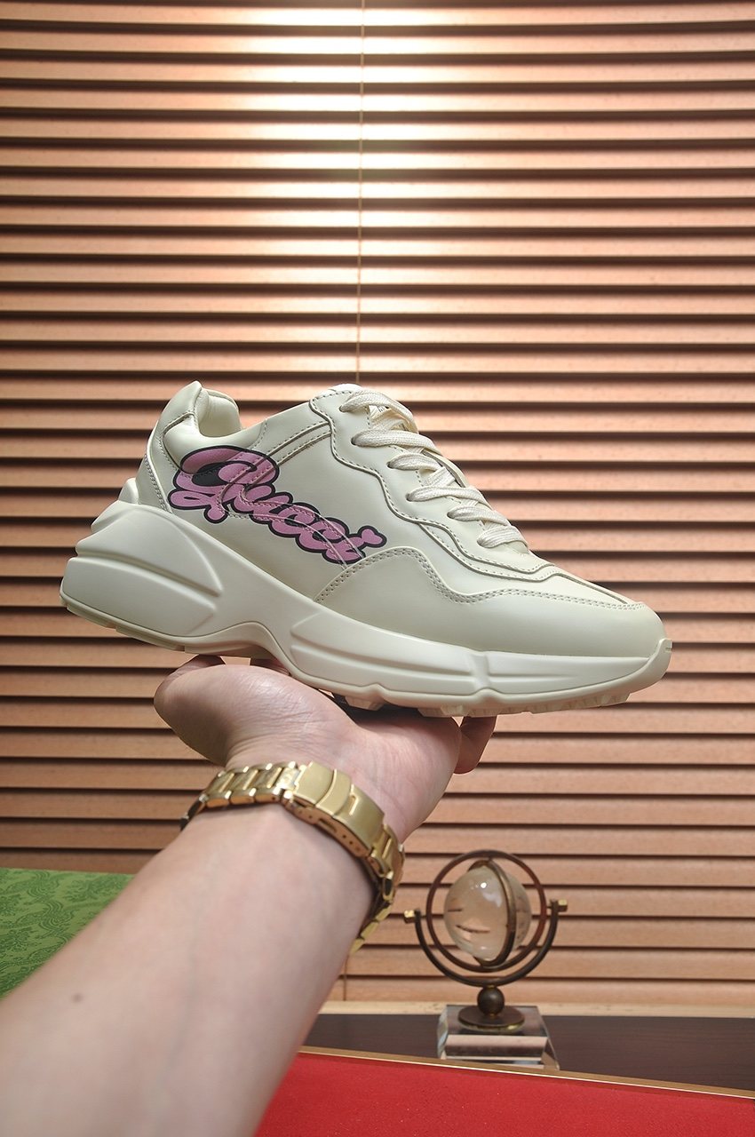 Gucci Cream Graphic Sneakers