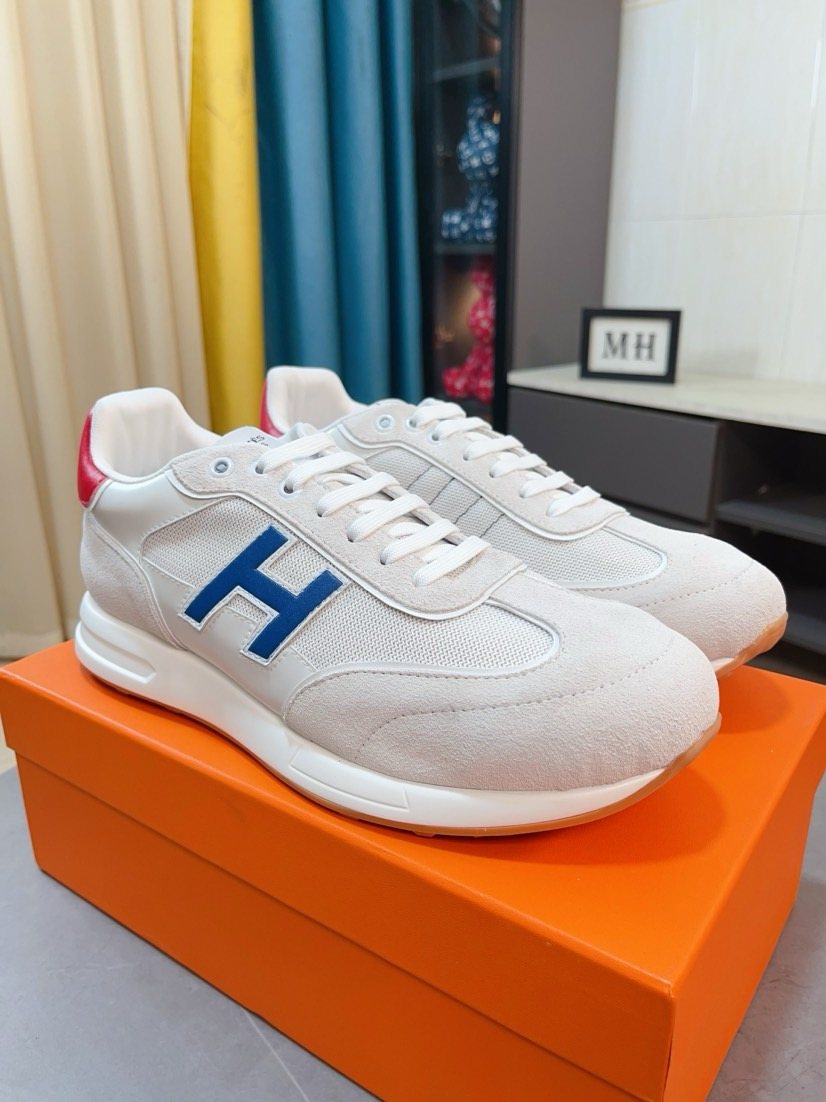Hermès Blue H Overlay Sneakers