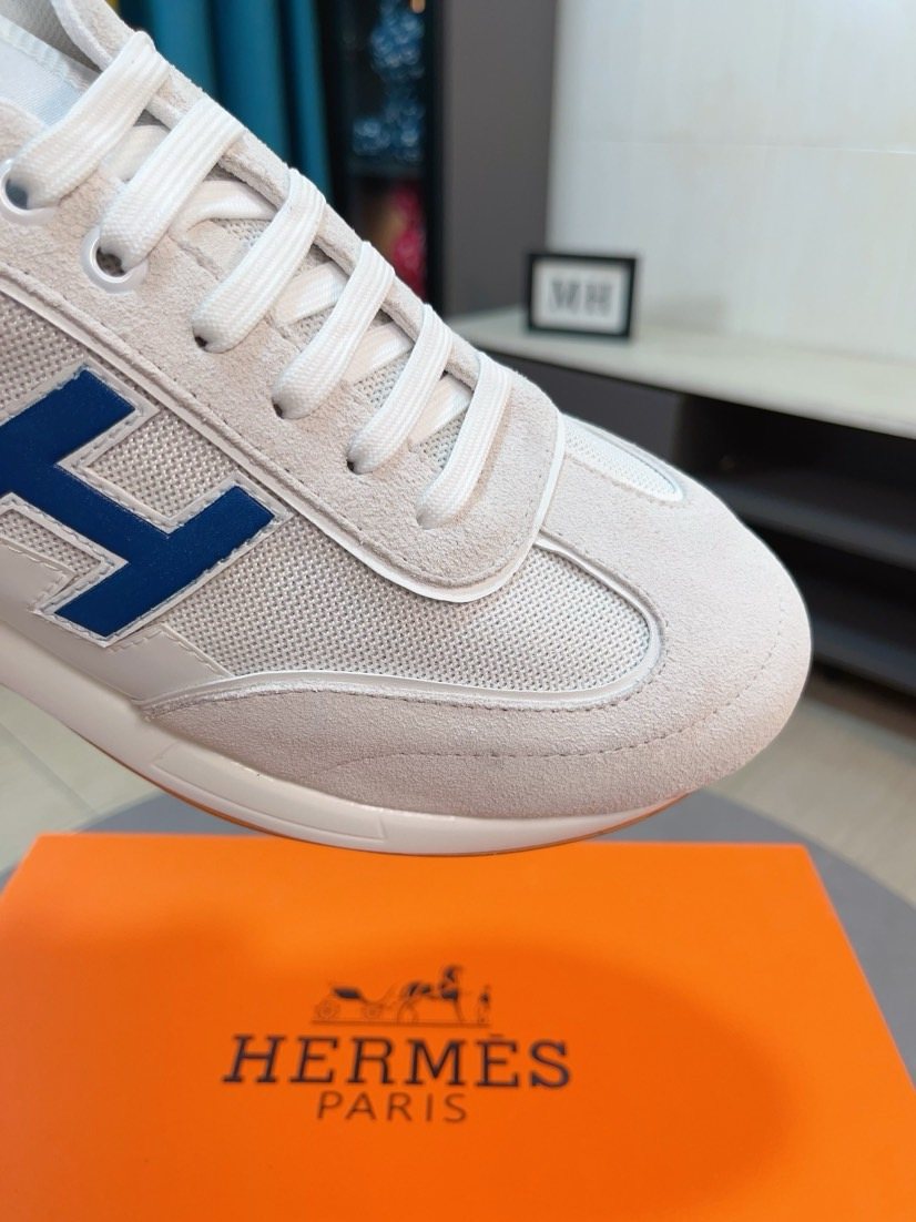Hermès Blue H Overlay Sneakers
