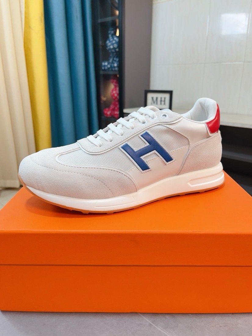 Hermès Blue H Overlay Sneakers