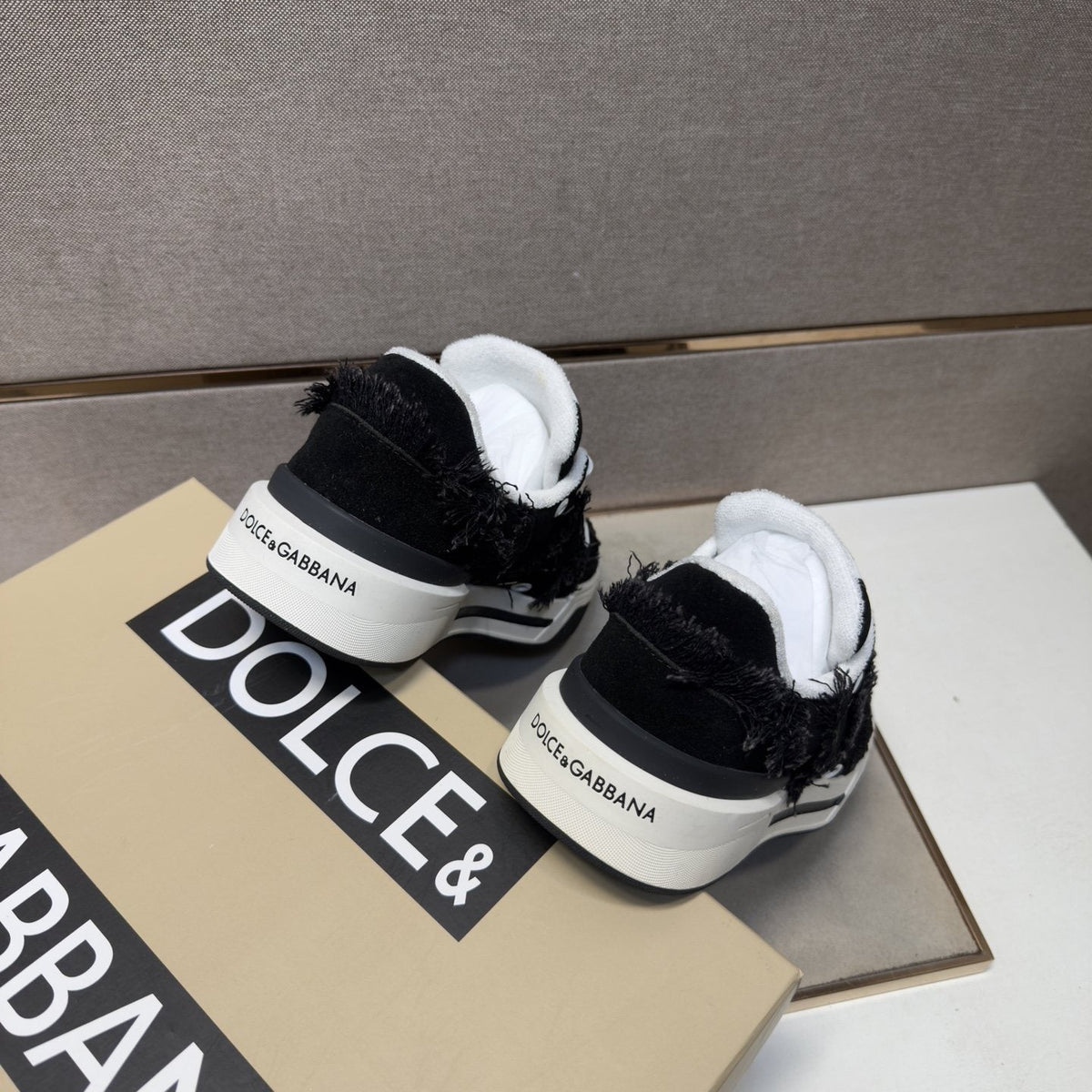 Dolce & Gabbana Black and White Low-Top Sneakers