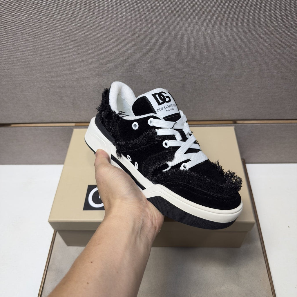 Dolce & Gabbana Black and White Low-Top Sneakers