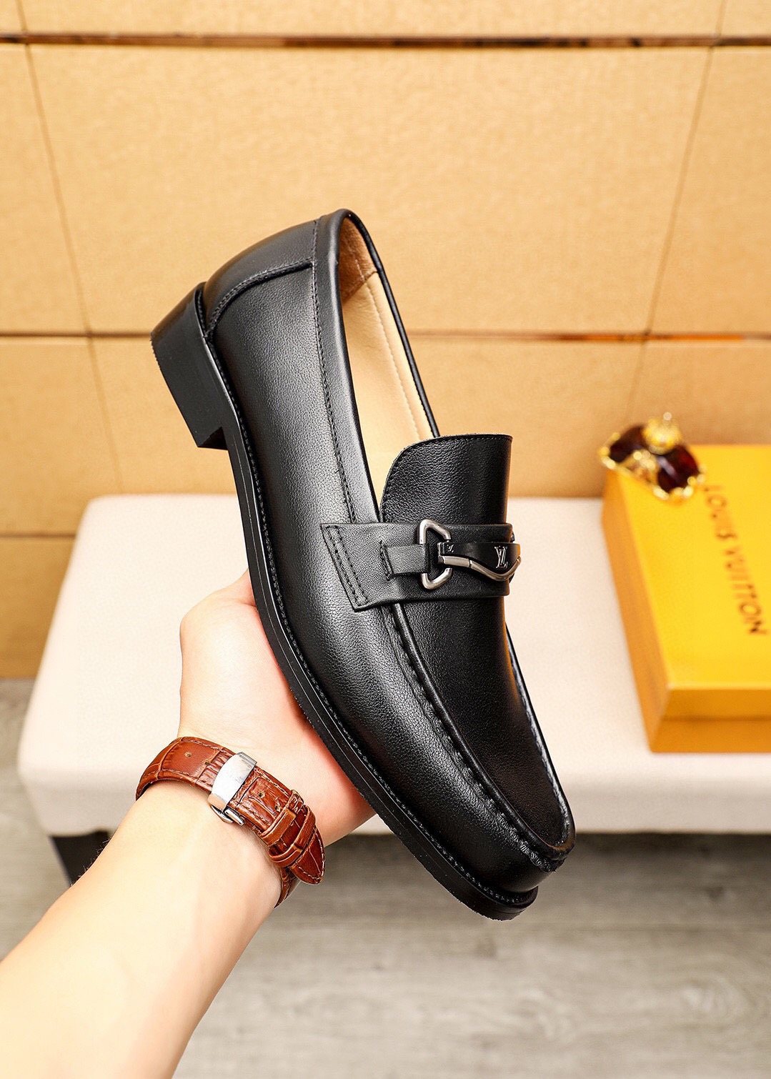 Louis Vuitton Black Leather Hardware Loafers - Composite Outsole