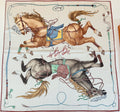 Hermès Cream Equestrian Silk Square Scarf