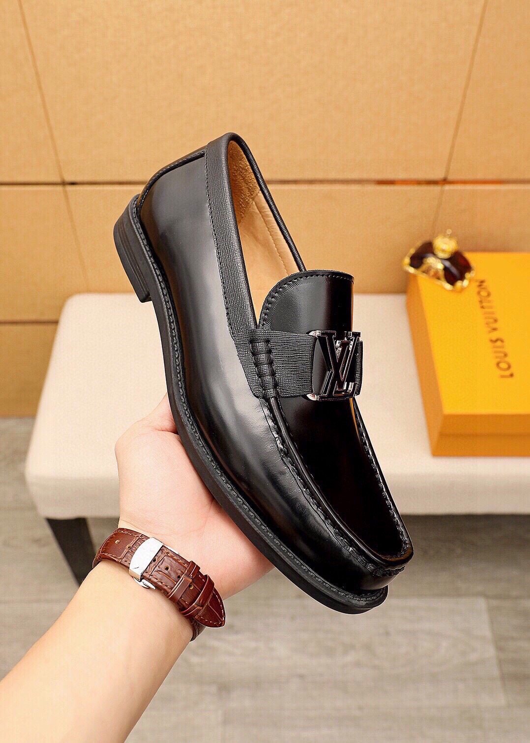 Louis Vuitton Black Logo Loafers