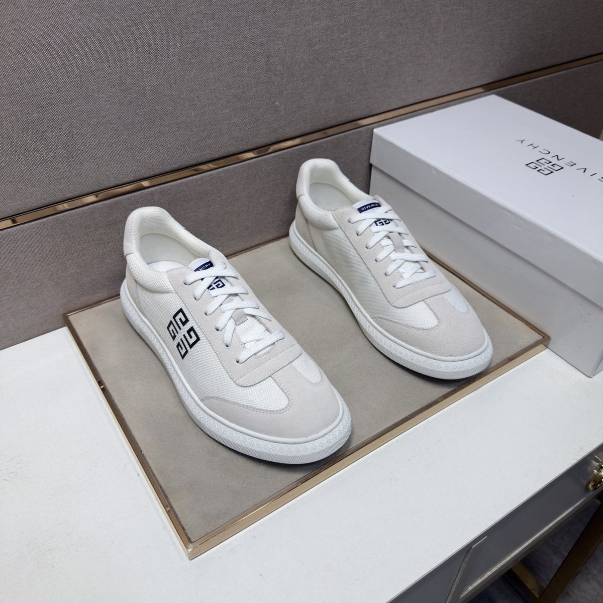 Givenchy Men's Geometric Emblem Low-Top Sneakers