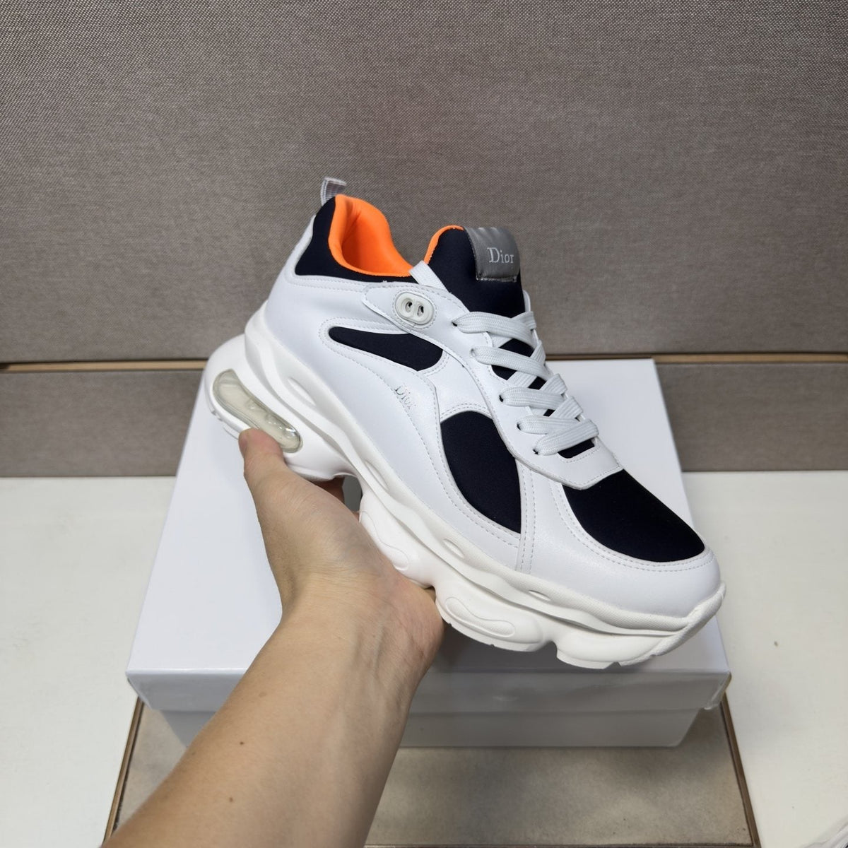 Dior Navy Blue, Black and Green Low-Top Sneakers