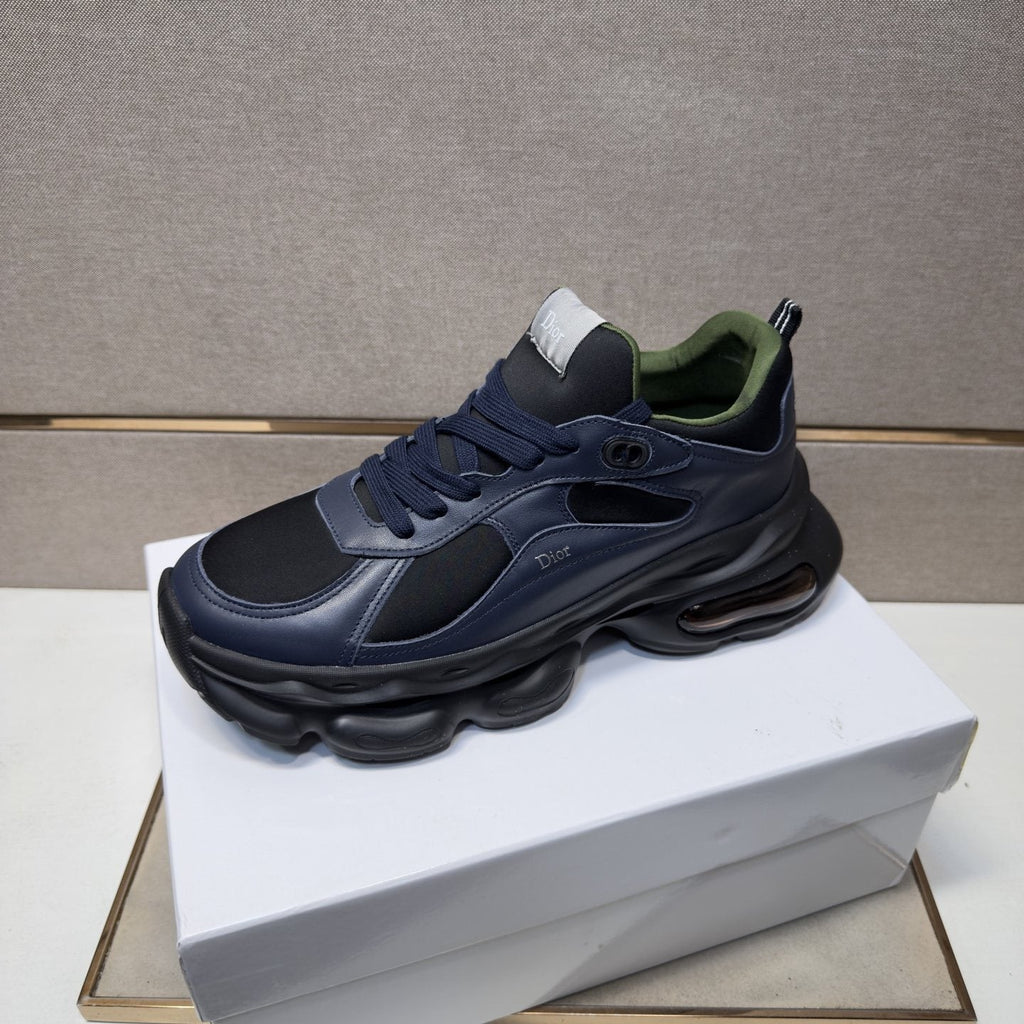 Dior Navy Blue, Black and Green Low-Top Sneakers