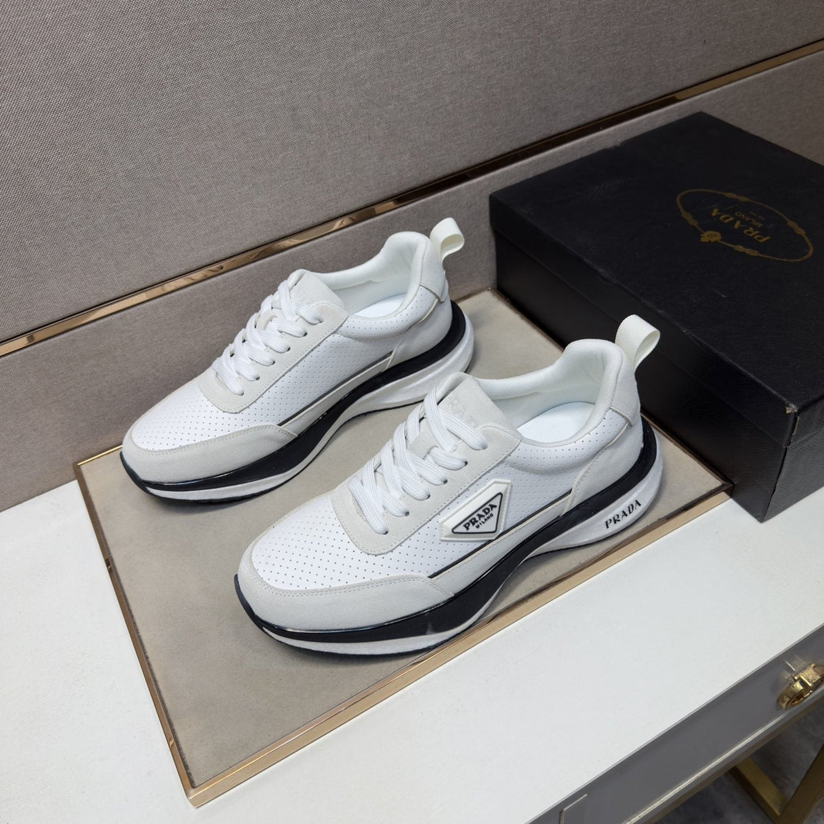 Prada Mesh Panel Sneakers