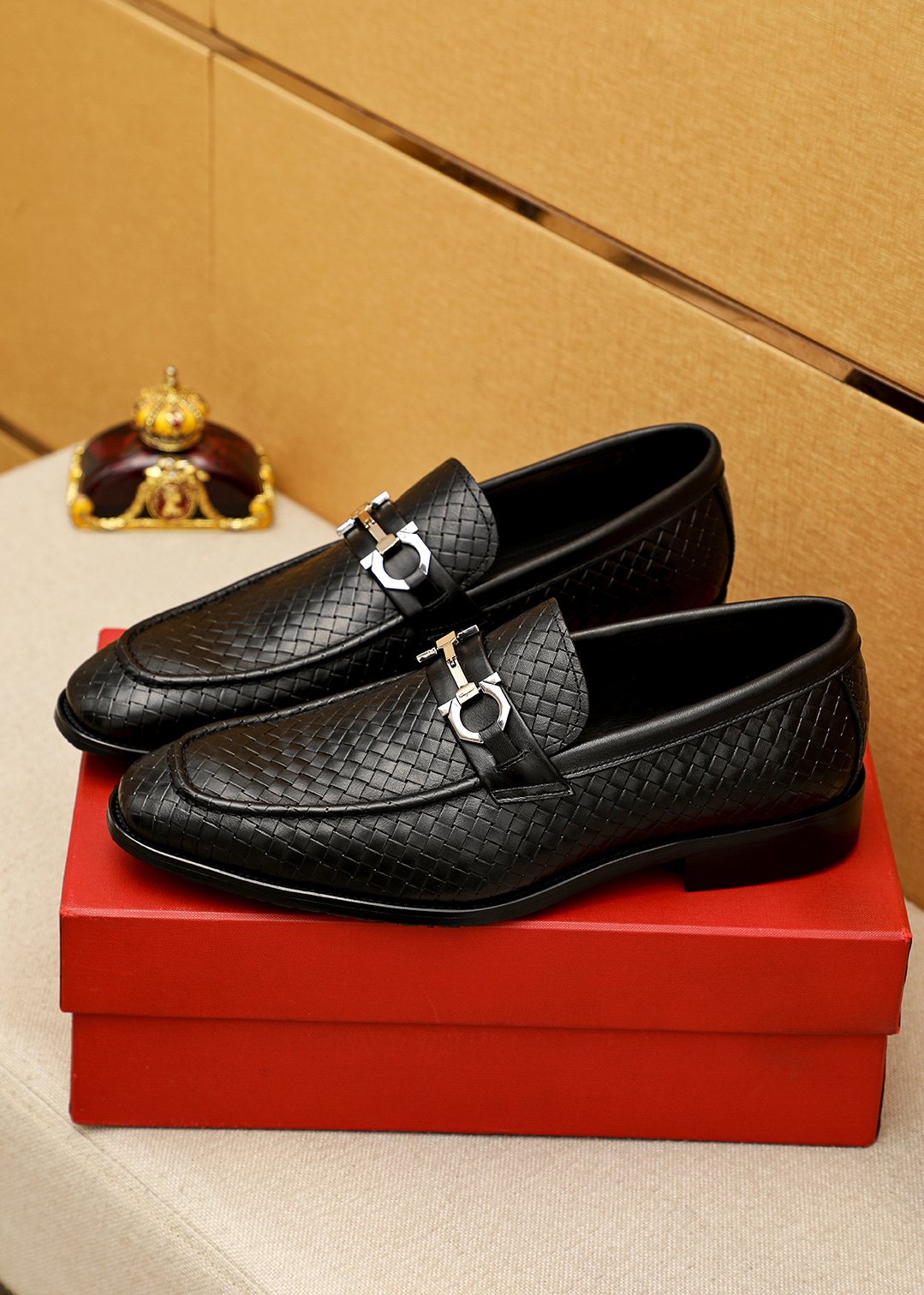 Salvatore Ferragamo Textured Buckle Loafers