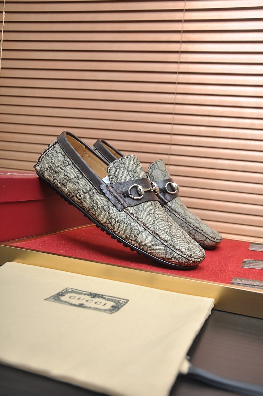 Gucci Monogram Horsebit Loafers