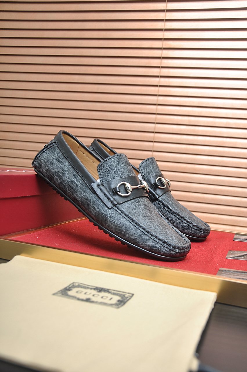 Gucci Monogram Horsebit Loafers