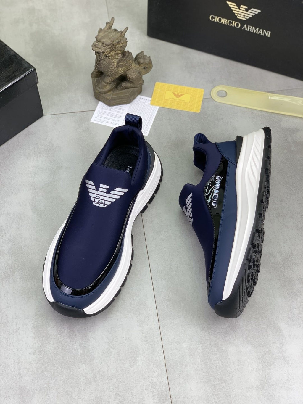 Giorgio Armani Contrast-Sole Slip-On Sneakers