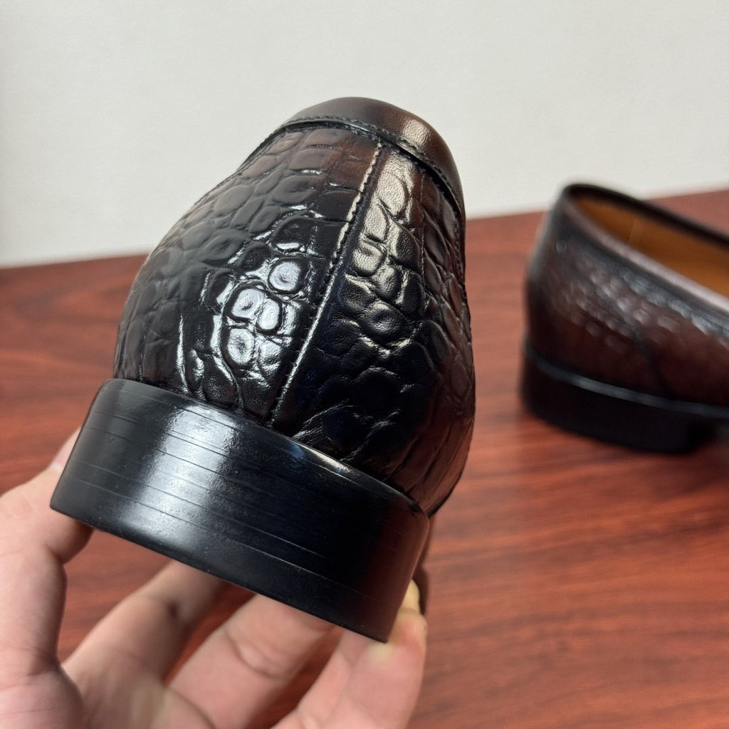 Berluti Men's Embossed Burnished Loafers