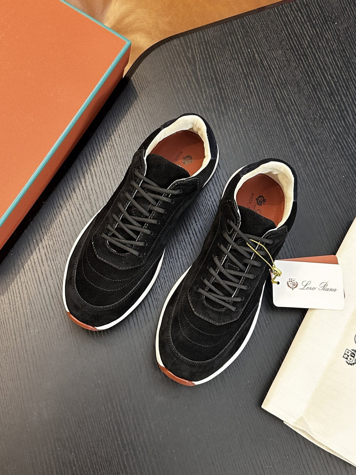 Loro Piana Taupe-Gray Low-Top Sneakers